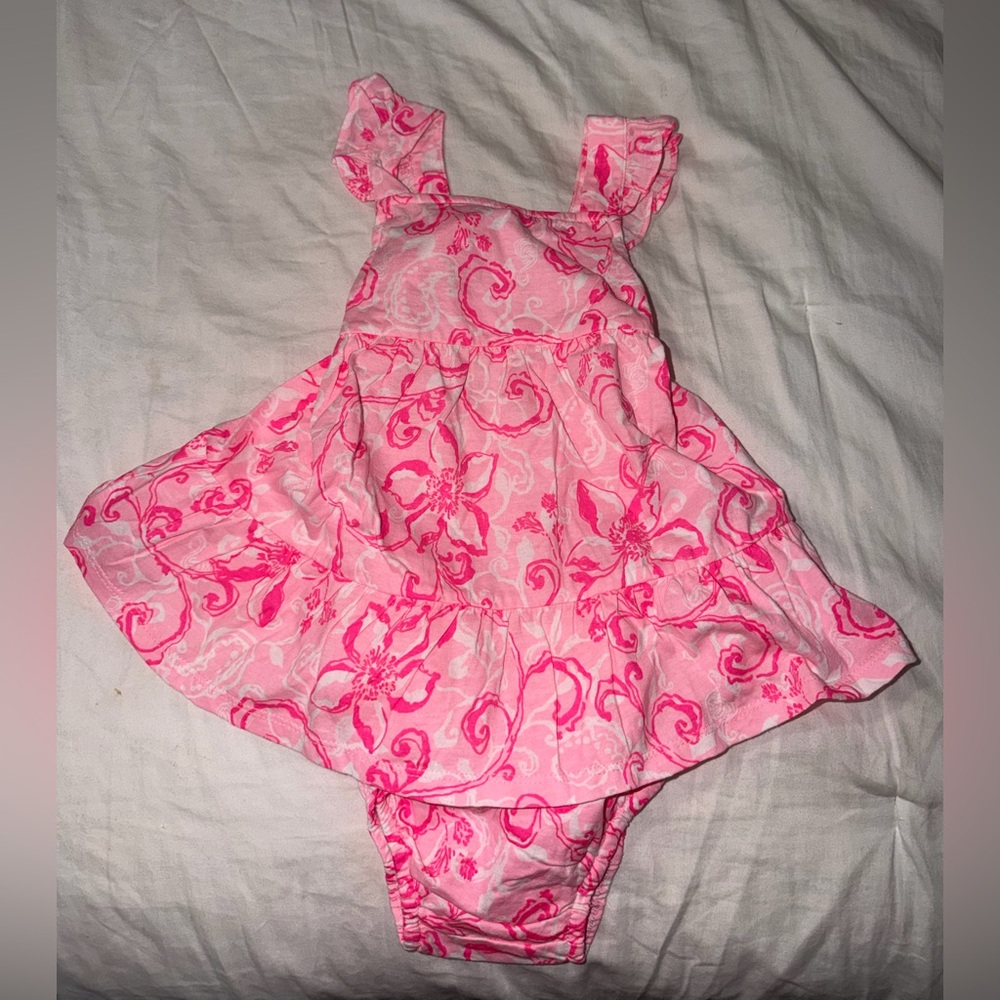 Lilly Pulitzer Pink Floral Ruffle Sundress